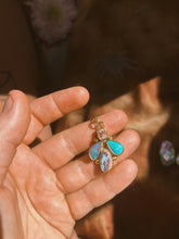 Load image into Gallery viewer, Cantera + Australian Opal / Kingman Turquoise Cluster Necklace
