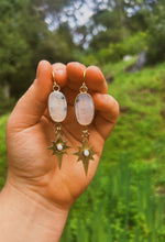 Load image into Gallery viewer, Moonstone + Opal Star Drop Earring
