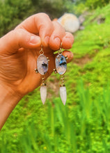 Load image into Gallery viewer, Double Moonstone Drop Earrings
