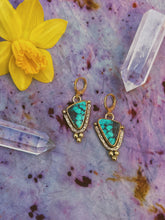 Load image into Gallery viewer, Spiderweb Turquoise Borderlands Earrings
