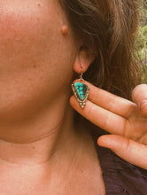 Load image into Gallery viewer, Spiderweb Turquoise Borderlands Earrings
