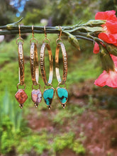 Load image into Gallery viewer, Hubei Turquoise Stamped Hoops

