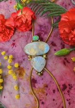 Load image into Gallery viewer, Double Moonstone + Aussie Opal Queen Tide Bolo
