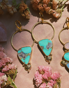 Kingman Turquoise Stamped Earrings