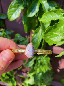 Mexican Opal Stamped Bangle - 010