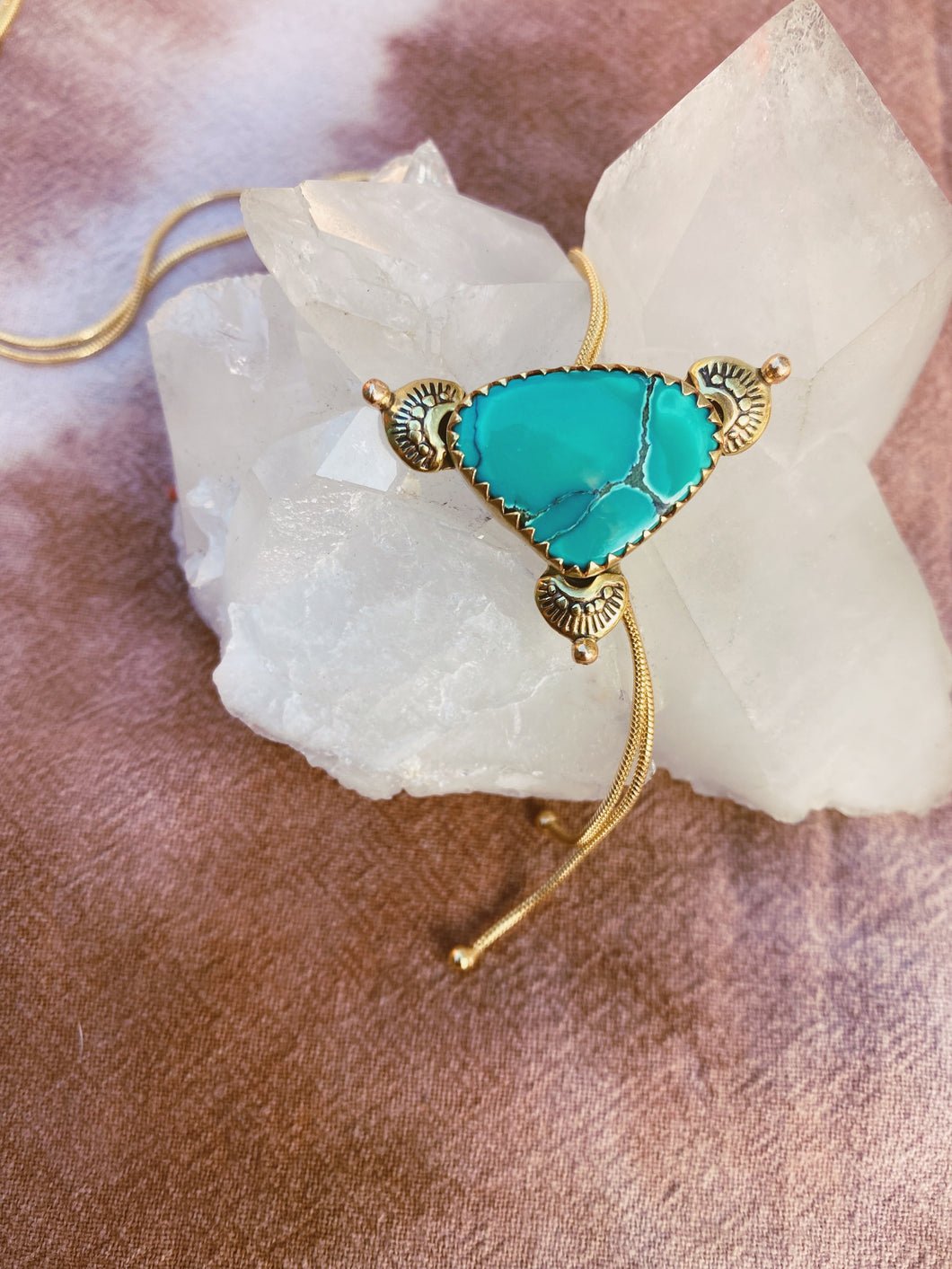 The Bold as Love Lariat - Hubei Turquoise