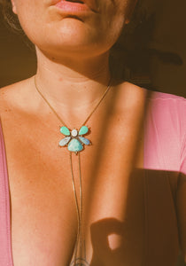 The Bloom Bolo 002 - Larimar, Australian + Sterling Opal, Kingsman Turquoise