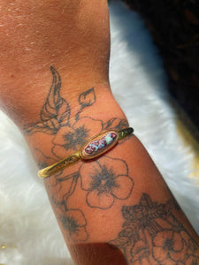 Mexican Opal Stamped Bangle - #008