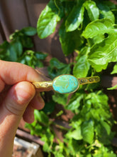 Load image into Gallery viewer, Sonoran Gold Turquoise Stamped Bangle - 001
