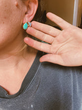 Load image into Gallery viewer, The Bloom Studs 002 - Kingman Turquoise + Australian Opal
