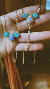 The Bloom Lariat 005 - Cantera Opal + Kingman Turquoise
