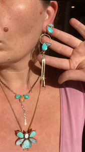 The Bloom Lariat 002 - Cantera Opal + Kingman Turquoise