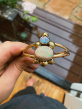 Load image into Gallery viewer, Stamped Cuff - Cantera + Australian Opal
