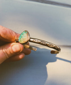 Turquoise Stamped Bangle - #001