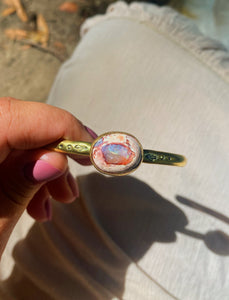 Mexican Opal Stamped Bangle - #003