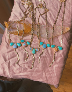 The Bloom Lariat 002 - Cantera Opal + Kingman Turquoise